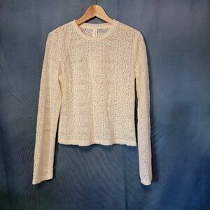 NWT Commense Semi-Sheer Lace Top